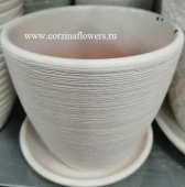 Кашпо белое Флер керамика GOR4 от интернет магазина Корзина Цветов