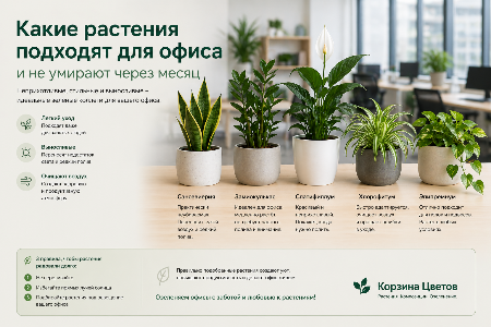Какие растения подходят для офиса и не умирают через месяц