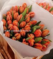 50 шт оранжевых Тюльпан эн Принцесс Ирен срезка SR209 купить в Москве
