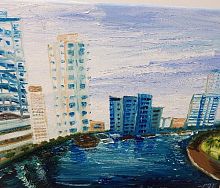 Картина маслом Набережная Дубай Марина K39 купить в Москве