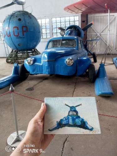Картина "Аэросани" — ретро-романтика движения сквозь снег K17 купить в Москве фото 2