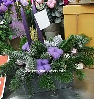 Композиция из хвои Сиреневая дымка 25-30 см SR73 купить в Москве